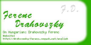 ferenc drahovszky business card